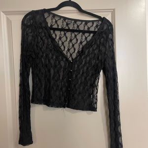 Black sheer lace top